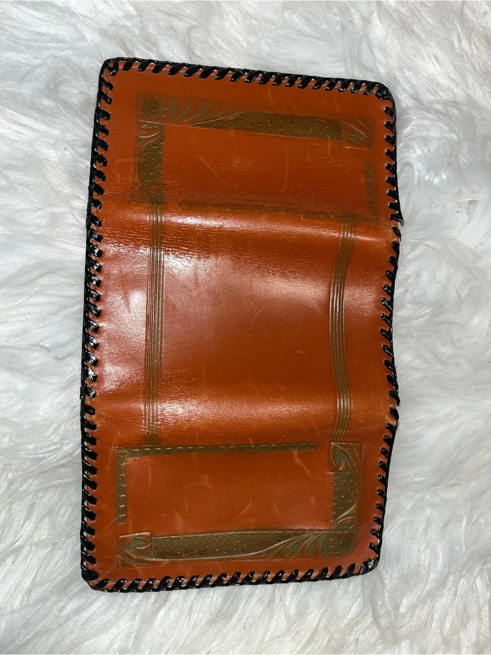 Handstitched Leather Wallet - Burnt Orange